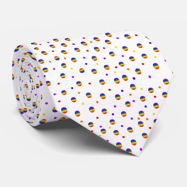 Regnbågepolka dots slips (Rullad)