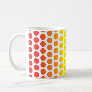 Regnbågepolka dotsvit kaffemugg