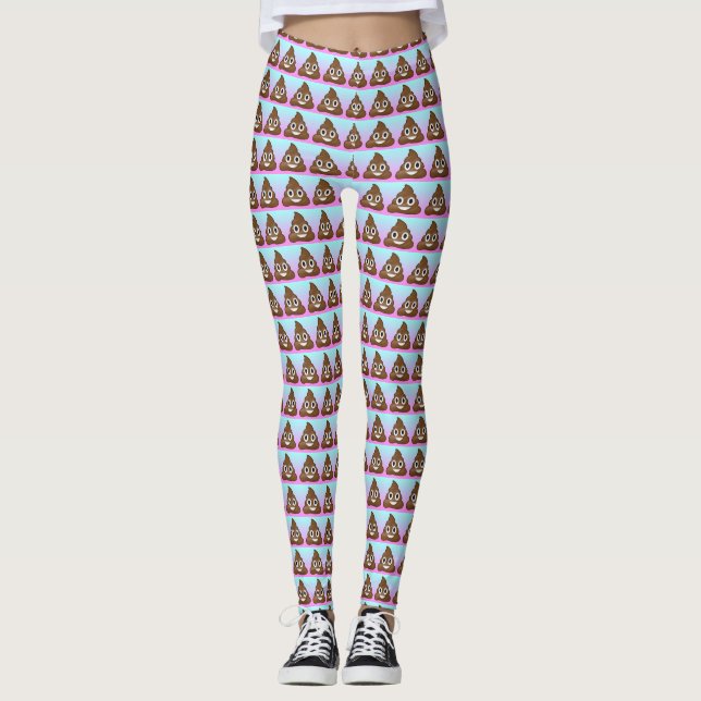RegnbågePoop Emoji Leggings (Framsida)