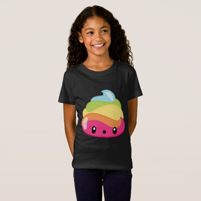 RegnbågePoop Emoji T Shirt (Hel framsida)