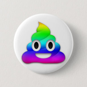 Regnbågepoopen Emoji knäppas Knapp
