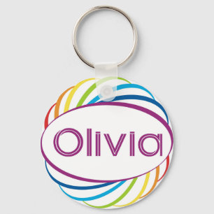 Regnbågeram Olivia Nyckelring