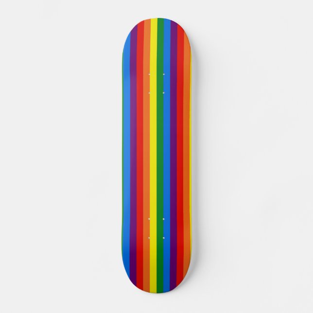 Regnbågerandar på svart service för gay pride LGBT Skateboard Bräda 20 Cm (Framsida)