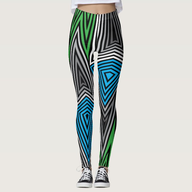 RegnbågeRex Retro damasker: Retro Leggings (Framsida)