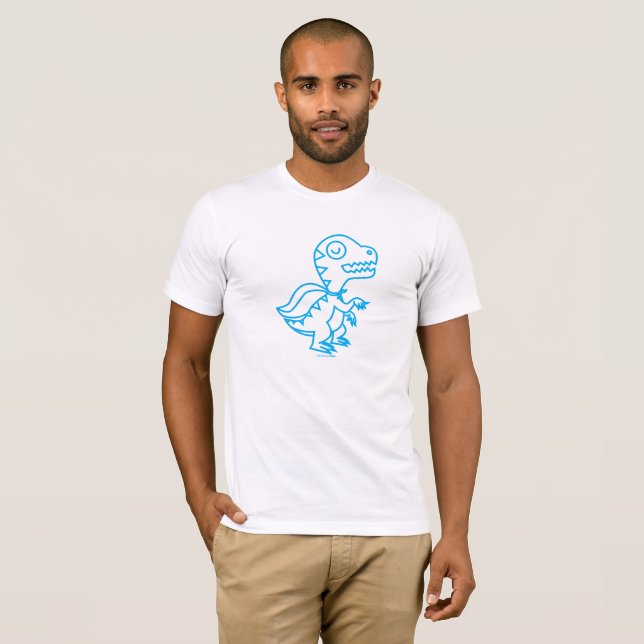 RegnbågeRex utslagsplats: Blått T-shirt (Hel framsida)
