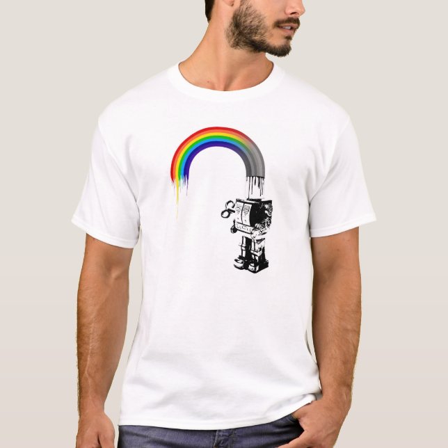 Regnbågerobot - T-tröja T-shirt (Framsida)