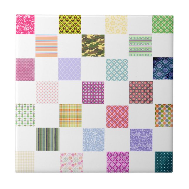 Regnbågeschackbrädemönster Kakelplatta (Framsidan)