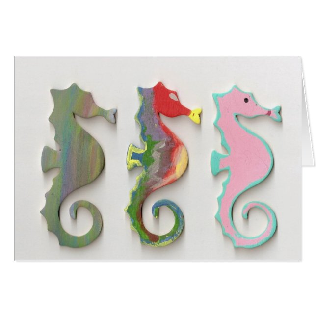 REGNBÅGESEAHORSES HÄLSNINGSKORT (Framsidan Horizontal)