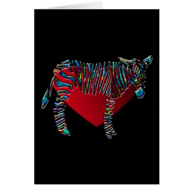 Regnbågesebra Hälsningskort (Framsidan)