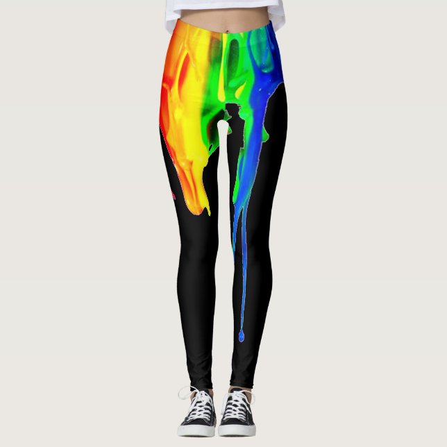 RegnbågeSplatter Leggings (Framsida)