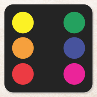 Regnbågetärningkustfartyg Underlägg Papper Kvadrat