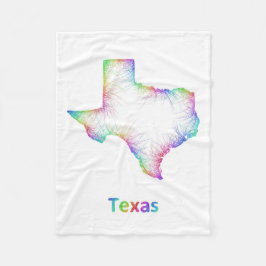 RegnbågeTexas karta Fleecefilt