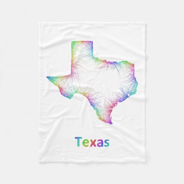 RegnbågeTexas karta Fleecefilt (Framsidan)