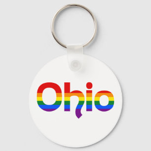Regnbågetext Keychain för LGBT Ohio Nyckelring