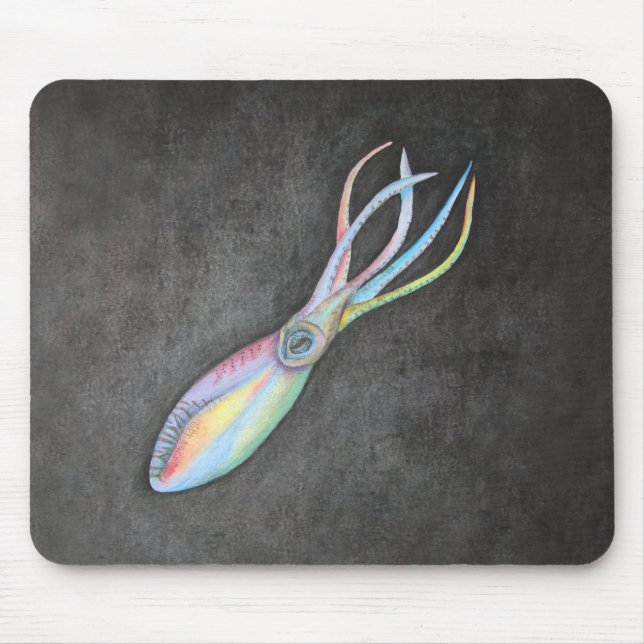 Regnbågetioarmad bläckfisk Mousepad Musmatta (Framsidan)