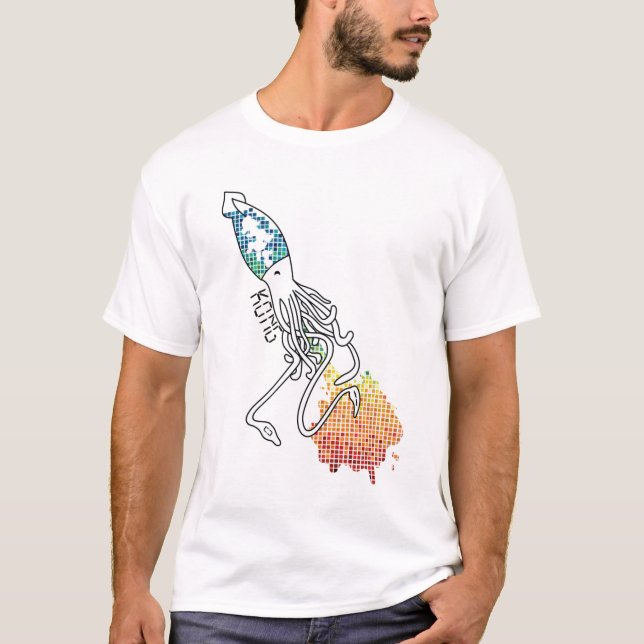 Regnbågetioarmad bläckfisk t-shirt (Framsida)