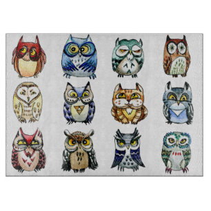 Regnbågeugglor och kattvattenfärg