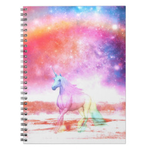 Regnbågeunicorn Anteckningsbok Med Spiral