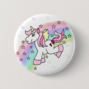 RegnbågeUnicorn Knapp