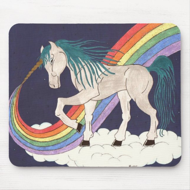 RegnbågeUnicorn Mousepad Musmatta (Framsidan)
