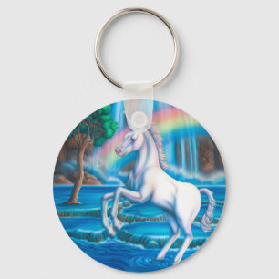 RegnbågeUnicorn Nyckelring