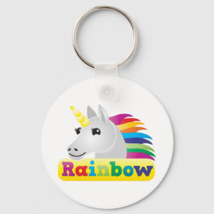 RegnbågeUnicorn Nyckelring