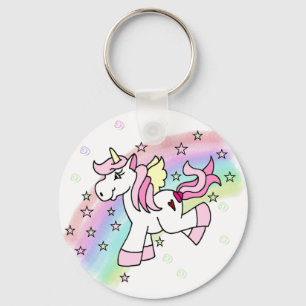 RegnbågeUnicorn Nyckelring