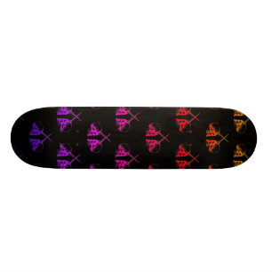 RegnbågeUnicorndöskallar Mini Skateboard Bräda 18,5 Cm