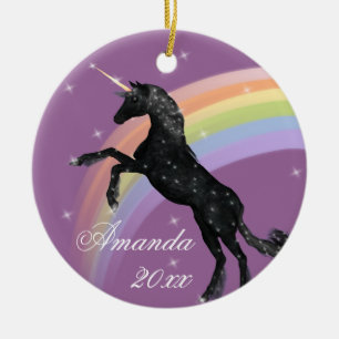 RegnbågeUnicornfantasi Julgransprydnad Keramik