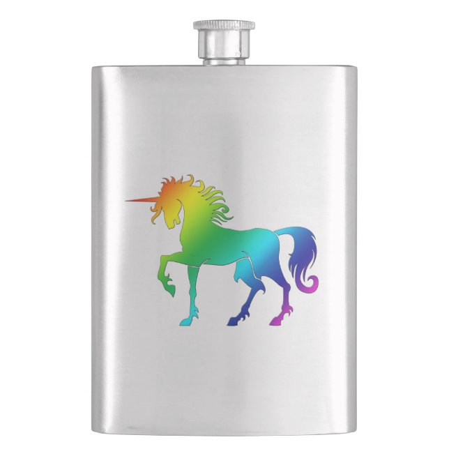 RegnbågeUnicornflaska Fickplunta (Framsidan)