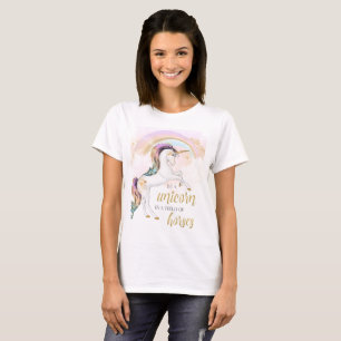 RegnbågeUnicornkvinna TShirt Tee