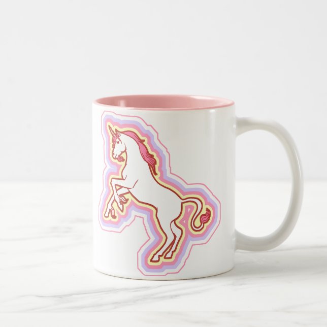 RegnbågeUnicornmugg Två-Tonad Mugg (Höger)