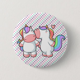 RegnbågeUnicorns som kyssande kärlek är den Knapp
