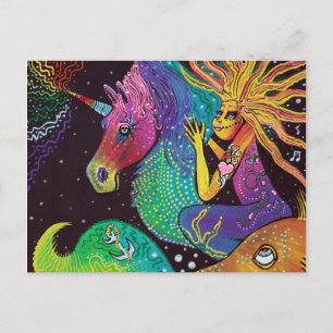 RegnbågeUnicornsjöjungfru Vykort