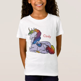 RegnbågeUnicornskjorta för flickor Tee Shirt