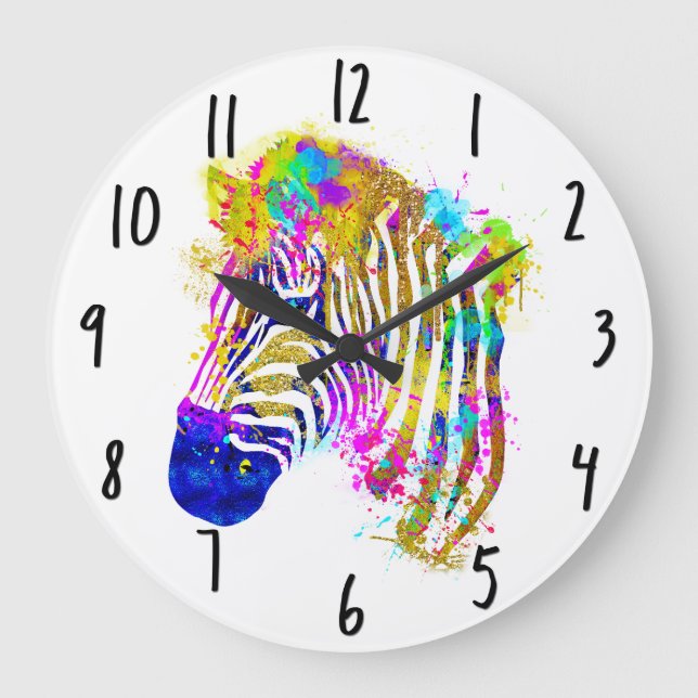 Regnbågevattenfärgen målar den grafiska stor klocka (Framsida)