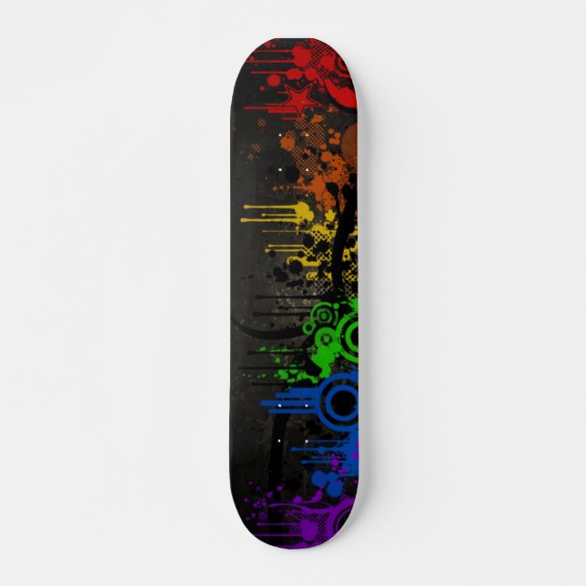 Regnbågevektor Skateboard Bräda 20 Cm (Framsida)