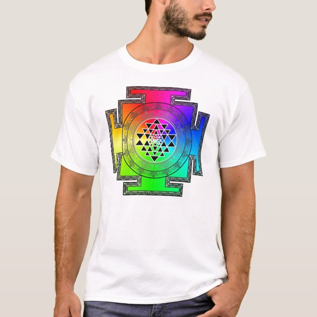 regnbågeyantra t-shirt (Framsida)
