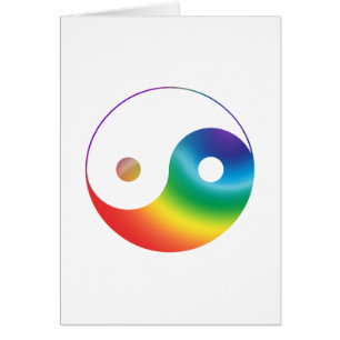 RegnbågeYin Yang symbol Hälsningskort