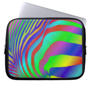 Regnbågezebra tryck laptop fodral