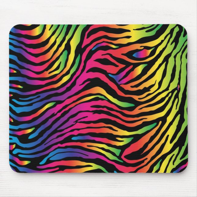 Regnbågezebra tryck Mousepad Musmatta (Framsidan)