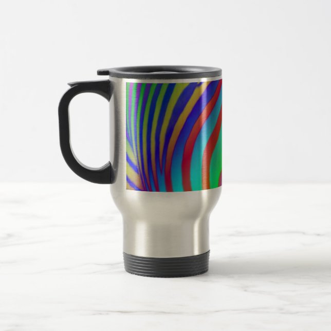 Regnbågezebra trycktravel mug resemugg (Vänster)