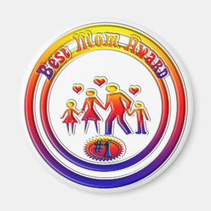 Regnbågfamiljen Best Mamma Award Rainbow Magnet