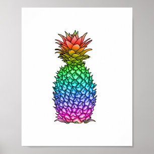 Regnbågfärgad ananas poster
