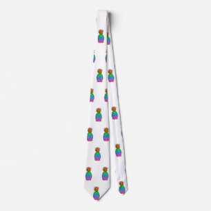 Regnbågfärgad ananas slips