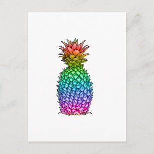 Regnbågfärgad ananas vykort