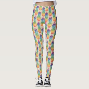 Regnbågfenad ananas frukt, mönster, tryckta baljor leggings