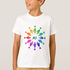 Regnbågfiskar i havsöt, färglös mönster t shirt