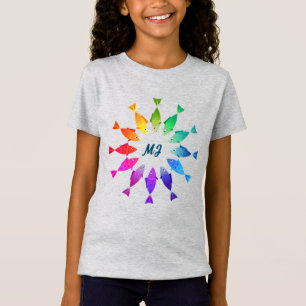 Regnbågfiskar i havsöt, färglös mönster t shirt