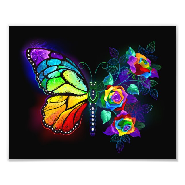 Regnbågfjäril Fototryck (Framsidan)